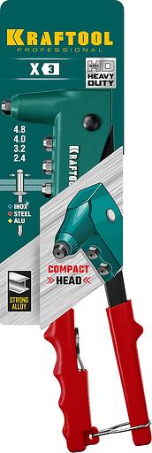 KRAFTOOL Заклепочник "MaxKraft" для заклёпок d=2,4 / 3,2 / 4,0 / 4,8 мм - алюминий и сталь, d=2,4 / 3,2 / 4,0 - нерж. сталь, с литым корпусом [31170/31170_z01] фото 2