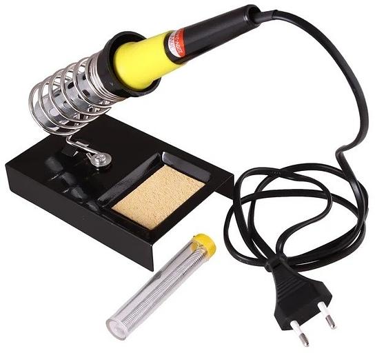 REXANT (12-0163) Набор для пайки (паяльник 30 Вт, оловоотсос, подставка, припой) фото 1