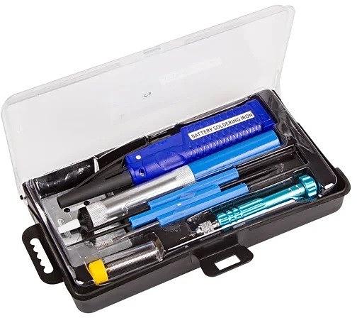 REXANT (12-0167) Набор для пайки (паяльник 8Вт, оловоотсос, подставка, припой, отвертка, интрумент для монтажа) фото 2