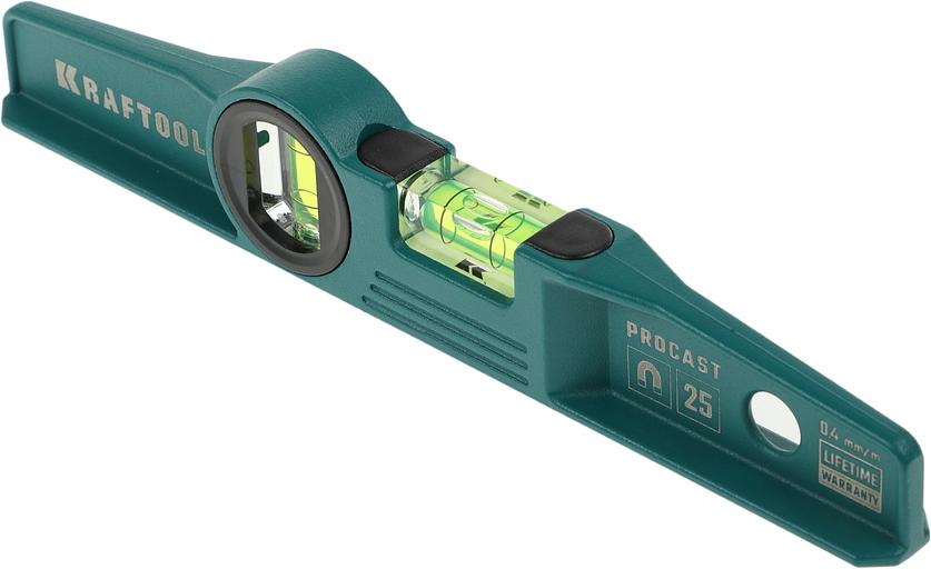 KRAFTOOL Уровень "SUPERKRAFT-M" литой, 2 ампулы, 0,5 мм/м, 250 мм [34717-025] фото 4