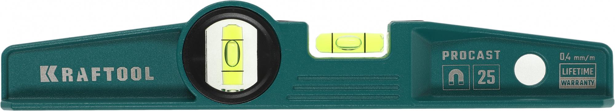 KRAFTOOL Уровень "SUPERKRAFT-M" литой, 2 ампулы, 0,5 мм/м, 250 мм [34717-025] фото 5