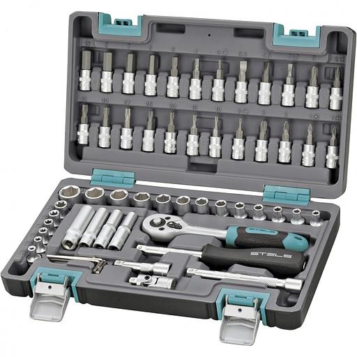 STELS Набор инструментов, 1/4", CrV, пластиковый кейс 57 предм. [14101] фото 1