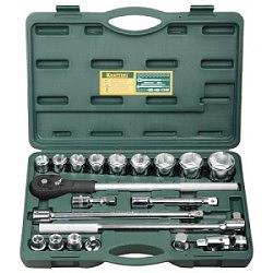 Набор торцовых головок KRAFTOOL "INDUSTRIE QUALITAT" (3/4"), Cr-V, пластиковый кейс, 20 предметов [27895-H20_z01] фото 1