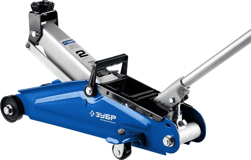 ЗУБР Профессионал Домкрат гидравлический подкатной T50, 2т, 130-380мм, в кейсе, 43052-2-K [43052-2-K] фото 1