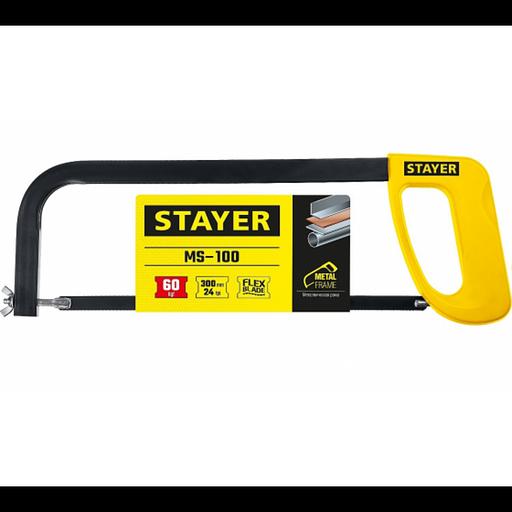 STAYER Ножовка по металлу MS100-MAX-Force, металлическая рамка и пластмассовая ручка, натяжение 60 кг, 300 мм [1576_z01/1576_z02] фото 2