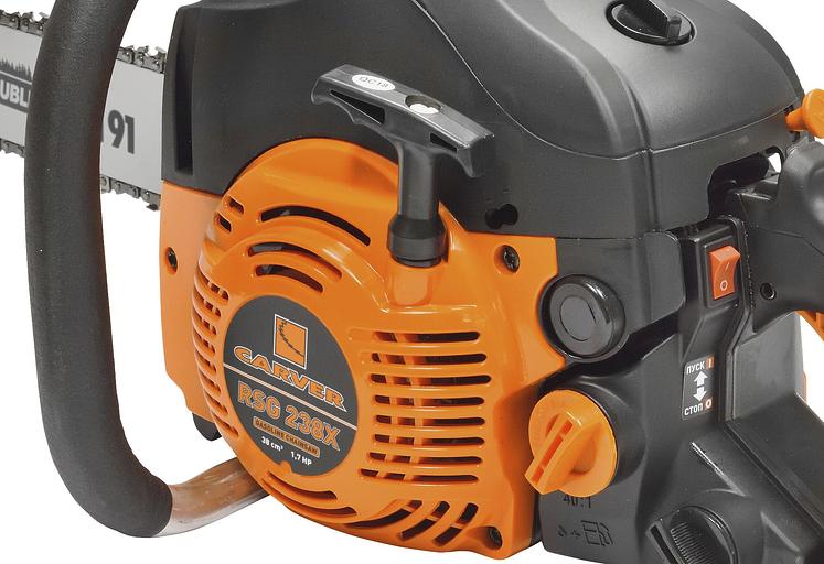 Пила бенз. CARVER RSG 238Х [01.004.00051] { картон (Шина 14" Oregon 140SDEA041, Цепь Oregon 91P052)(60 шт/пал } фото 6