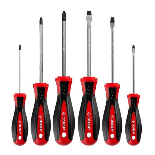 Набор: Отвертки слесарные ЗУБР "МАСТЕР" 25066, Cr-V сталь, эргономичная двухкомпонентная рукоятка, магнитный наконечник, в коробке, 6 предметов [25066] фото 1