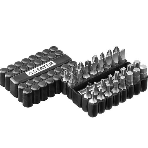 STAYER Набор, Master 26085-H33: Биты Cr-V, с магнитным адаптером, в ударопрочном держателе, 33 предмета [26085-H33] фото 1