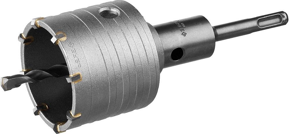 ЗУБР Коронка буровая, коническая посадка центрирующего сверла, SDS-Plus хвостовик, в сборе, 68мм [2918-68_z01] фото 1