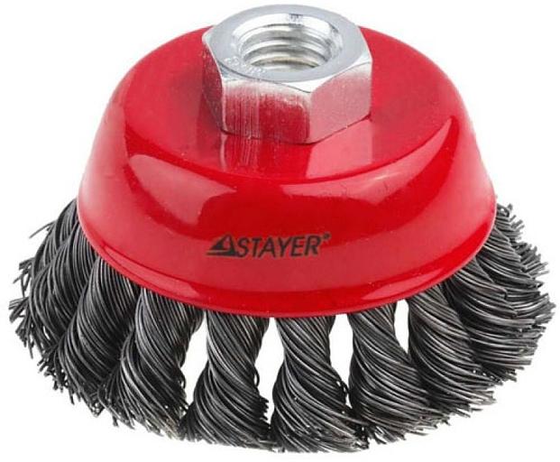 STAYER "PROFESSIONAL". Щетка чашечная для УШМ, жгутированная стальная проволока 0,5мм, 65ммхМ14 [35128-065_z01] фото 1
