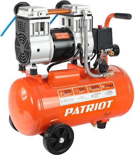 PATRIOT WO 24-220 Компрессор [525301920] { безмасляный, 200 л/мин, 8 бар, 1250 Вт, 24 л, быстросъемный 1/4" } фото 3