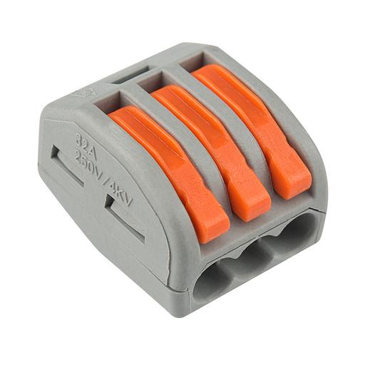 REXANT (07-5253-4) Универсальная многоразовая 3-проводная клемма 222-413 (0,08-2,5 (4) мм?) (50 шт. в уп.) фото 1