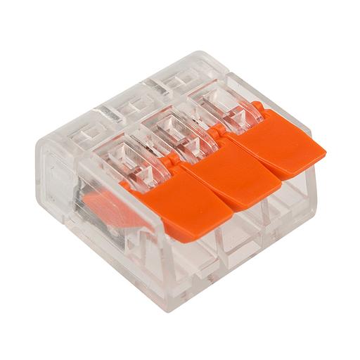 Rexant 07-5203 Универсальная компактная клемма СМК 221-413, 3-проводная до 4,0 мм? (50 шт./уп.) фото 1