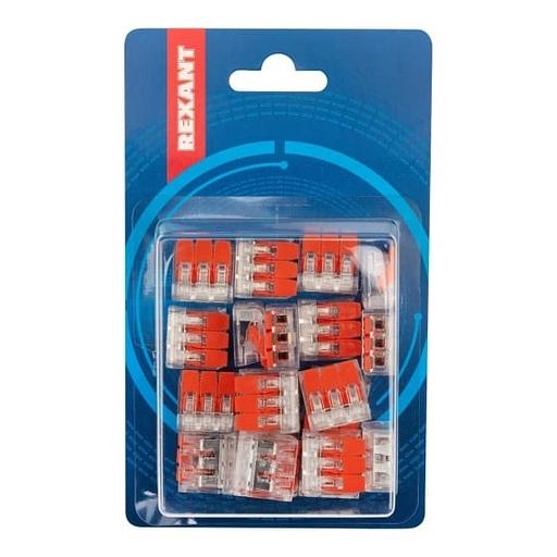 Rexant 07-5203-20 Универсальная компактная клемма СМК 221-413, 3-проводная до 4,0 мм? (20 шт./уп.) фото 1