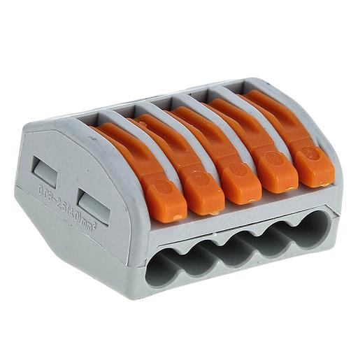 EKF plc-smk-415 Строительно-монтажная клемма СМК 222-415 с рычагом 5 отверстий 0,08-2,5мм2 EKF PROxima фото 1