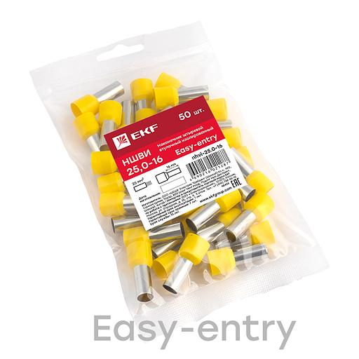 EKF nhvi-25.0-16 Наконечник штыревой втулочный изолированный НШвИ 25,0-16 (50шт.) EKF PROxima фото 2