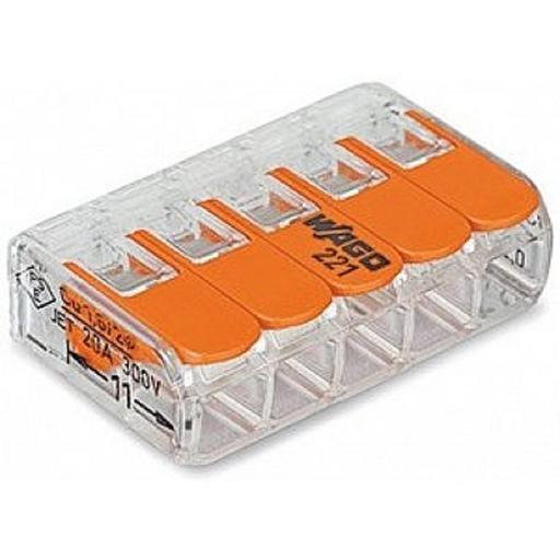 Wago 221-415 Клемма компактная 5х(0,2-2,5 кв.мм) (1 шт) фото 1