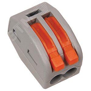 Wago 222-412 Клемма универсальная 2-рычажковая 2х(0,08-2,5 кв.мм) (1 шт) фото 1