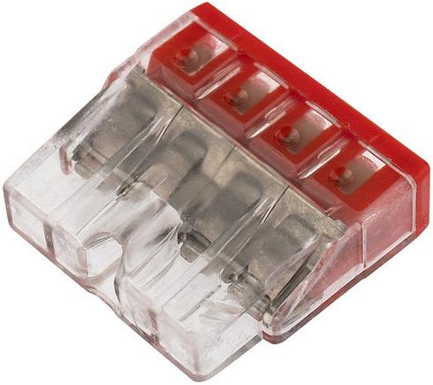 Wago 2273-204 Клемма 4-проводная (0,5-2,5 кв.мм) красная (1 шт) фото 2