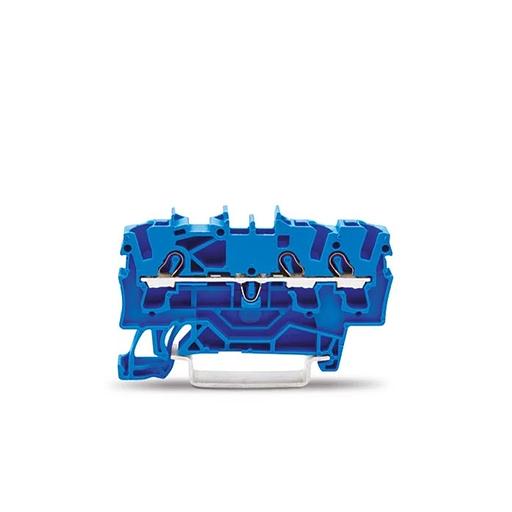 Wago 2002-1304 Клемма трехпроводная проходная 0.25-2.5(4)мм.кв. на DIN рейку фото 1