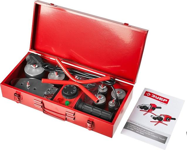 ЗУБР Мастер [АСТ-800] Сварочный аппарат (паяльник) для полипропиленовых труб { АСТ-800, 800 Вт, 50-300С, насадки 20, 25, 32, 40, 50, 63мм, мет. кейс, 220В } фото 6