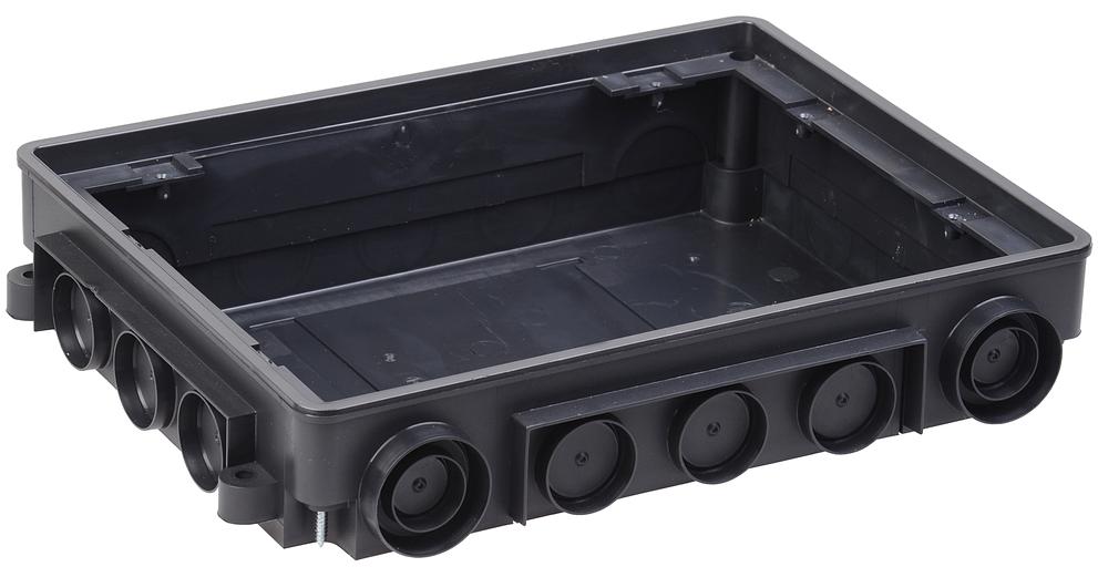 Iek KNU-12-PA-9011 Коробка напольная ONFLOOR 12 модулей фото 1