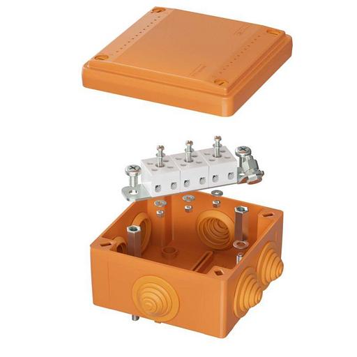 DKC FSB11506 Коробка пластиковая FS с кабельными вводами и клеммниками, IP56,100х100х50мм, 5р, 450V,10A, 6мм.кв. фото 1