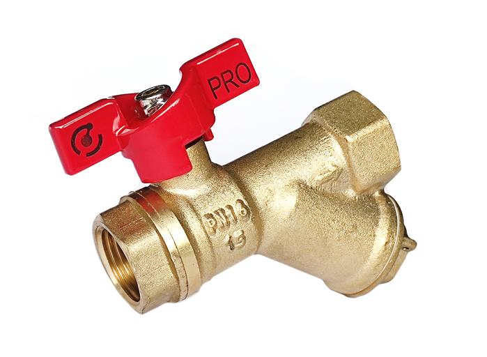 Кран вода 11Б27п1 ДУ-15 SANTREK Aqua PRO 1/2" с фильтром бабочка (190) Опт фото 1