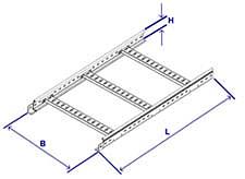 Dkc LL5020 Лестничный лоток 50х200, L3000 (3 метра) фото 2