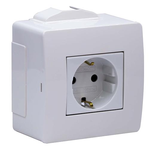 Dkc 10482 Коробка в сборе с силовой розеткой, белая фото 2