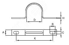 Dkc 53355 Держатель оцинкованный двусторонний, д.19 - 20мм фото 3