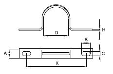 Dkc 53361 Держатель оцинкованный двусторонний, д.48 - 50мм фото 2