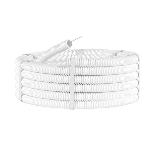 Dkc 81820 Труба ПЛЛ гибкая гофр. не содержит галогенов д.20 м м, ПВ-0, с протяжкой,100 м, цвет белый фото 3