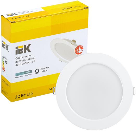 Iek LDVO0-1613-12-4000-K01 Светильник LED ДВО 1613 белый круг 12Вт 4000К IP20 {пластик. корпус, диам 145 мм} фото 1