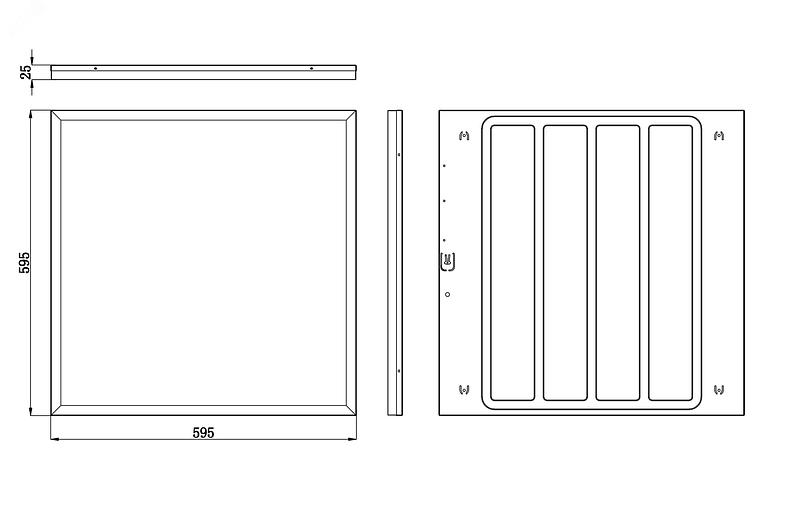 Эра Б0041888 Офисные св-ки SPO-1-40-4K-M [4] Панель 595x595x25 40Вт 3060Лм 4000К мат фото 6