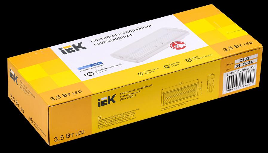 Iek LDPA0-5030-1H-K01 Светильник аварийный ДПА 5030-1, NI-CD, пост.,1ч,IP20, IEK фото 2
