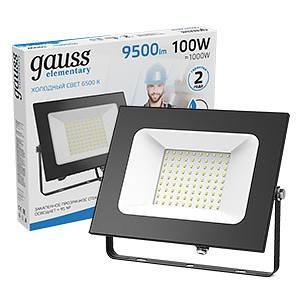 GAUSS 613100100 Прожектор светодиодный LED 100W 6900lm IP65 6500К черный 1/14 фото 2