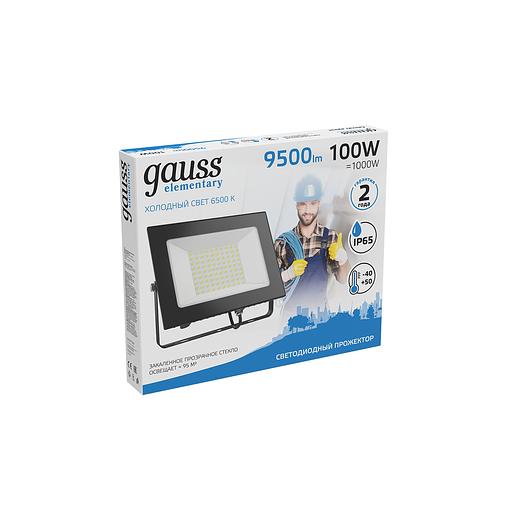 GAUSS 613100100 Прожектор светодиодный LED 100W 6900lm IP65 6500К черный 1/14 фото 3