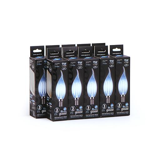GAUSS 104801209 Светодиодная лампа LED Filament Свеча на ветру E14 9W 710lm 4100K 1/10/50 фото 4
