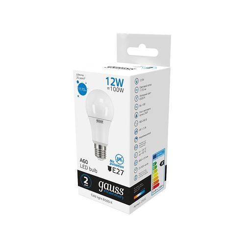 GAUSS 23232 Светодиодная лампа LED Elementary A60 12W E27 1170lm 6500K 1/10/50 0 фото 5