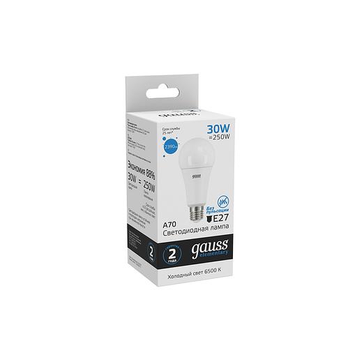 GAUSS 73239 Светодиодная лампа LED Elementary A67 30W E27 2390lm 6500K 1/10/50 0 фото 5