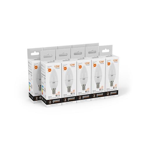 GAUSS 33112 Светодиодная лампа LED Elementary Свеча 12W 880lm E14 3000K фото 5