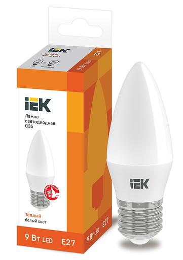 Iek LLE-C35-9-230-30-E27 Лампа светодиодная LED C35 свеча 9Вт 230В 3000К E27 фото 1