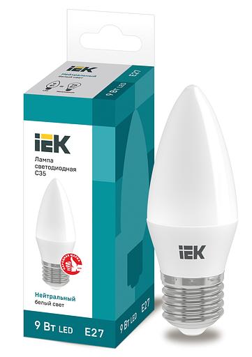 Iek LLE-C35-9-230-40-E27 Лампа светодиодная LED C35 свеча 9Вт 230В 4000К E27 фото 1
