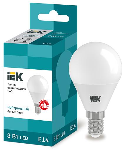 Iek LLE-G45-3-230-40-E14 Лампа светодиодная ECO G45 шар 3Вт 230В 4000К E14 IEK фото 1