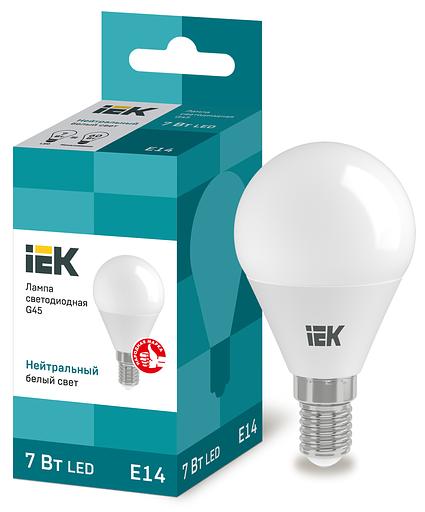 Iek LLE-G45-7-230-40-E14 Лампа светодиодная ECO G45 шар 7Вт 230В 4000К E14 IEK фото 1