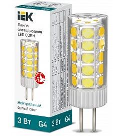 Iek LLE-CORN-3-012-40-G4 Лампа LED CORN капсула 3Вт 12В 4000К керамика G4 фото 1