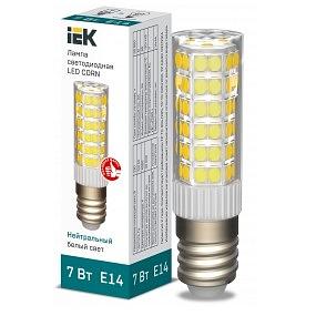 Iek LLE-CORN-7-230-40-E14 Лампа LED CORN капсула 7Вт 230В 4000К керамика E14 фото 1