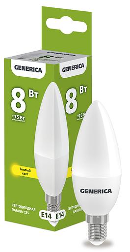 IEK LL-C35-08-230-30-E14-G Лампа LED C35 свеча 8Вт 230В 3000К E14 GENERICA фото 1