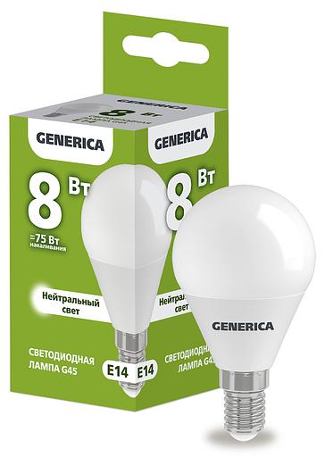 IEK LL-G45-08-230-40-E14-G Лампа LED G45 шар 8Вт 230В 4000К E14 GENERICA фото 1